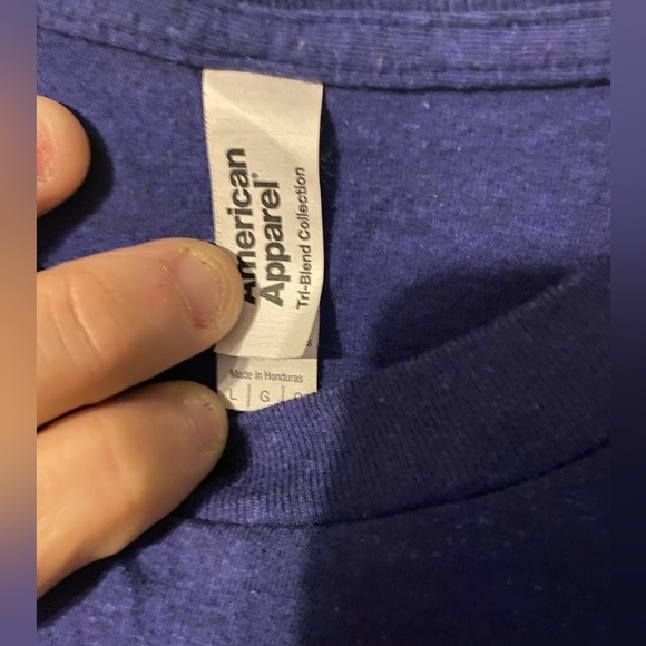 American Apparel Blue Short Sleeve Tee men’s size  L - Picture 3 of 6